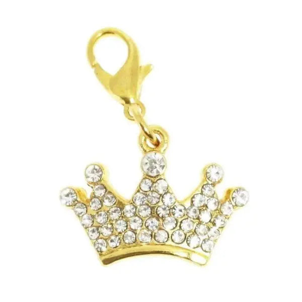 Royal Crown Crystal Dog Collar Charm Clear - Urban - 1