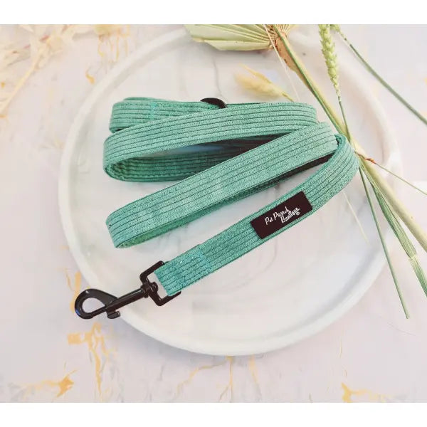 Sage Green Luxury Corduroy Dog Lead - Pet Pooch - 1