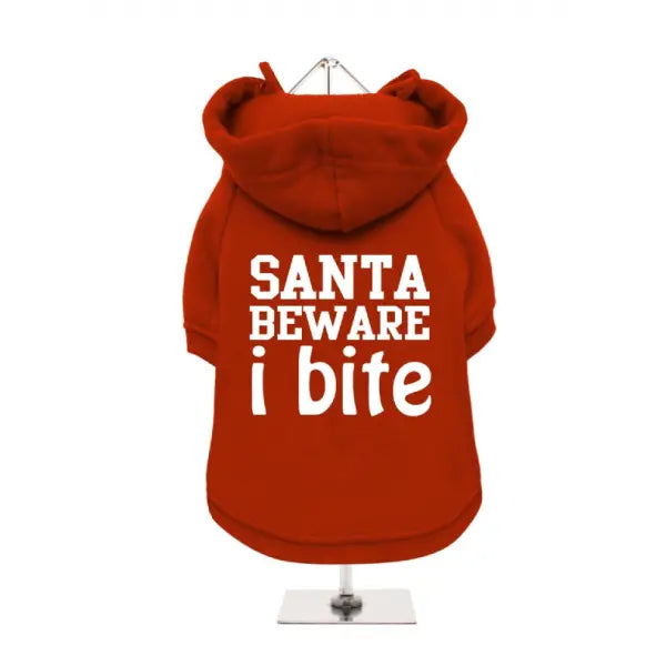 Santa Beware i Bite Dog Hoodie Sweatshirt - Urban Pup - 1