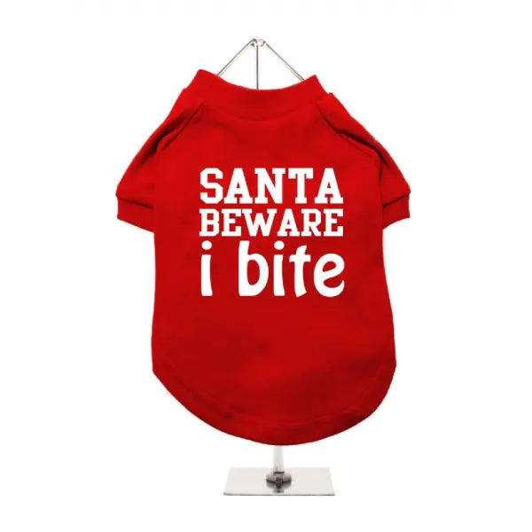 Santa Beware i Bite Dog T-shirt - Urban Pup - 1