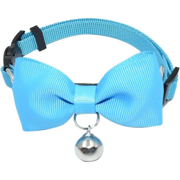 Sky Blue Handmade Bow Tie Cat Collar - Posh Catz - 1