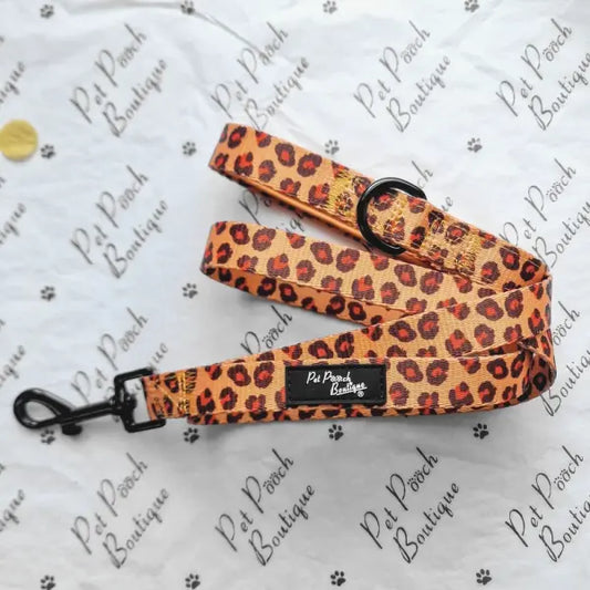 Spiced Honey Leopard Dog Lead - Pet Pooch - 1