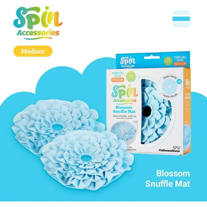 Spin Accessories Blossom Snuffle Mat Baby Blue Duo Pack - Level Medium - Petdreamhouse - 7