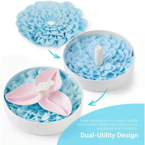 Spin Accessories Blossom Snuffle Mat Baby Blue Duo Pack - Level Medium - Petdreamhouse - 3