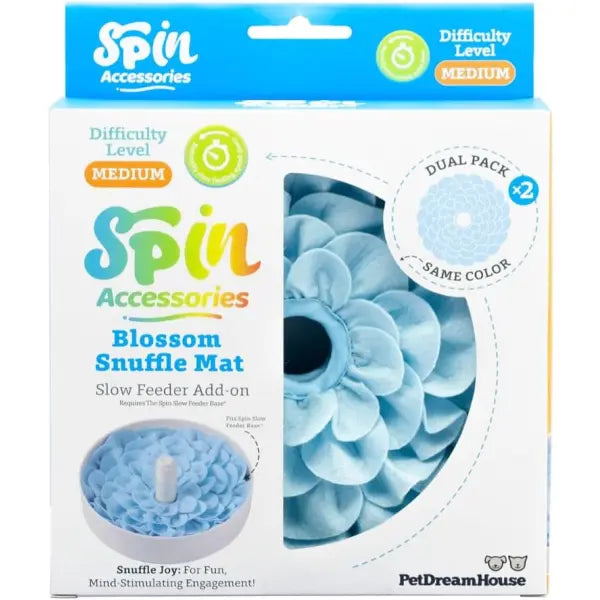 Spin Accessories Blossom Snuffle Mat Baby Blue Duo Pack - Level Medium - Petdreamhouse - 1