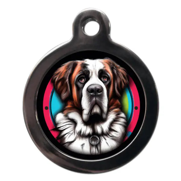 St Bernard Graffiti Dog ID Tag - PS Pet Tags - 1