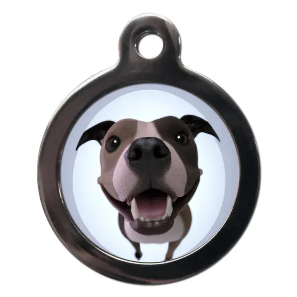 Staffy Fish Eye Lens Dog ID Tag - PS Pet Tags - 1