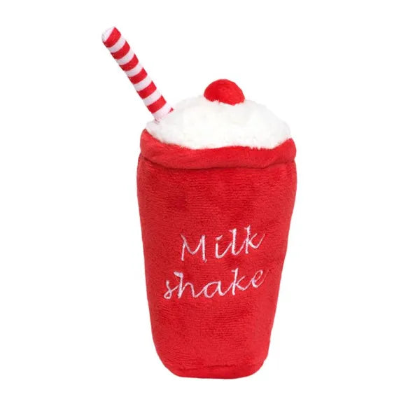 Strawberry Milkshake Plush and Squeaky Dog Toy - Urban - 1