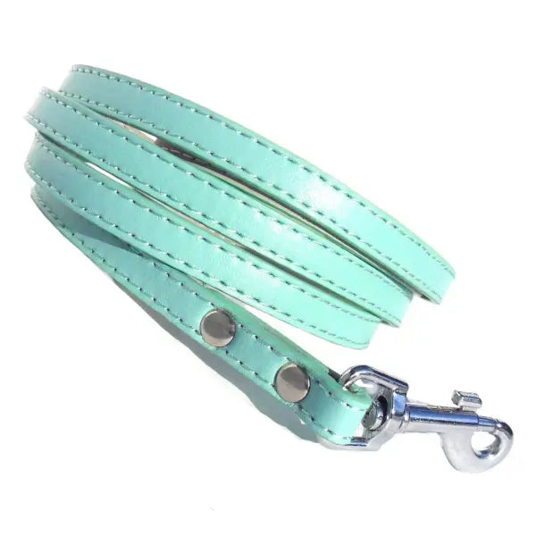 Super Slim Crystal Dog Collar And Lead In Blue - Posh Pawz - 4