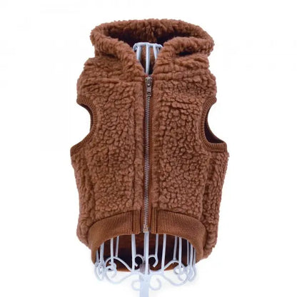 Teddy Sherpa Fleece Sleeveless Dog Jacket in Brown - Rich Paw - 4