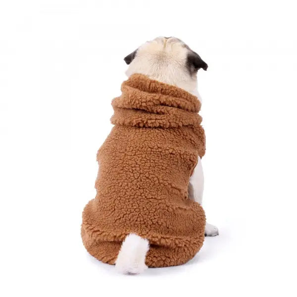 Teddy Sherpa Fleece Sleeveless Dog Jacket in Brown - Rich Paw - 2