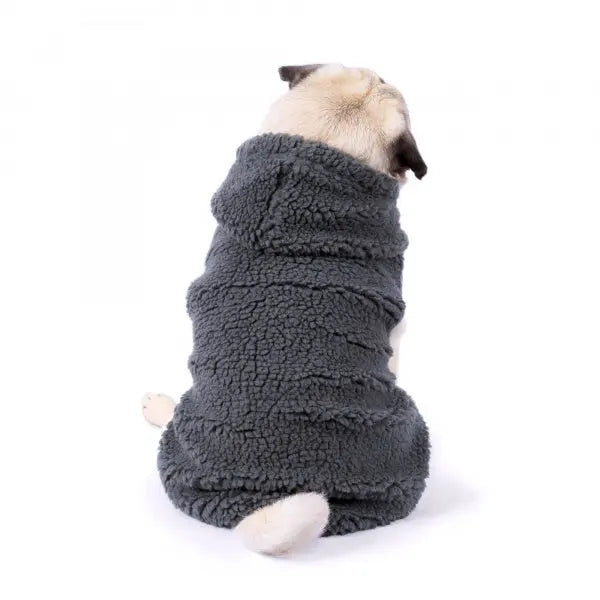 Teddy Sherpa Fleece Sleeveless Dog Jacket in Grey - Rich Paw - 2