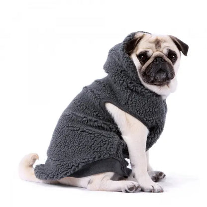 Teddy Sherpa Fleece Sleeveless Dog Jacket in Grey - Rich Paw - 1