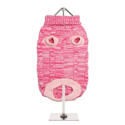 Waffle Textured Knitted Dog Jumper Pink - Urban Pup - 3