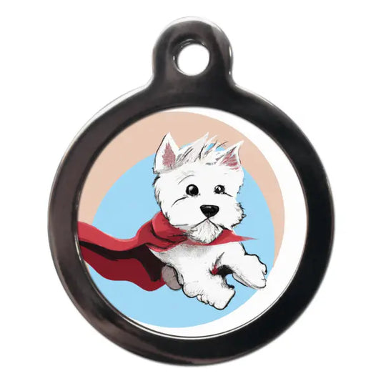 Westie Superdog Dog ID Tag - PS Pet Tags - 1