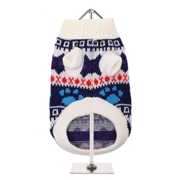 White Fair Isle Dog Jumper - Urban Pup - 3