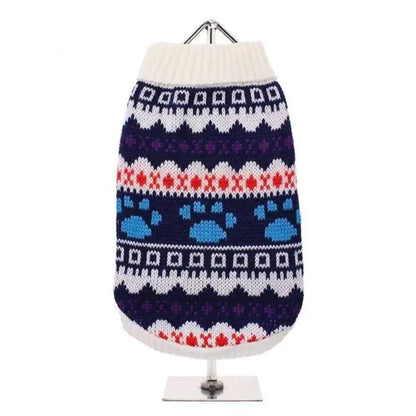 White Fair Isle Dog Jumper - Urban Pup - 1