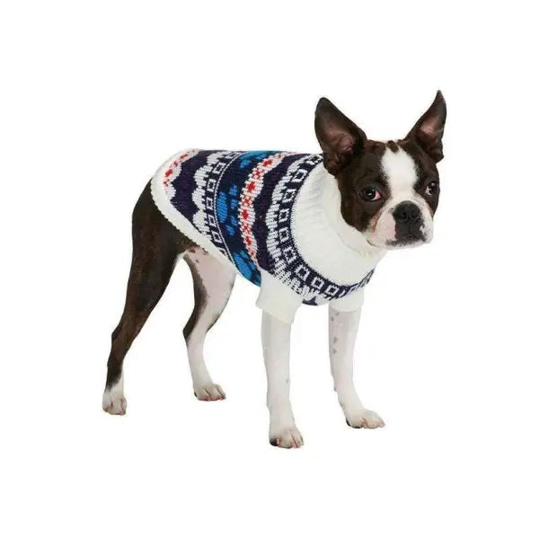 White Fair Isle Dog Jumper - Urban Pup - 2