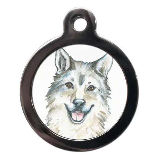 Wolfdog Portrait Dog ID Tag - PS Pet Tags - 1