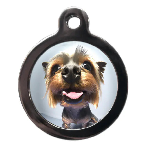 Yorkie Fish Eye Lens Dog ID Tag - PS Pet Tags - 1