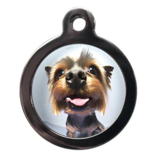 Yorkie Fish Eye Lens Dog ID Tag - PS Pet Tags - 1